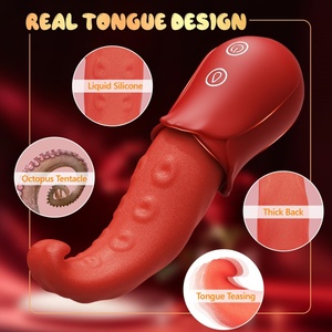 Vibrador de Lengua con 10 Modos de Vibración para Punto G, Dildo Rosa, Juguetes Sexuales, Caja de Juguetes Sexuales para Mujeres, Juguetes Anales y para Pezones - Product Image 4