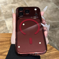Coque transparente rigide ultra-fine pour iPhone 18 Pro 17 16 15 Pro Max 14 13 12 avec protection d'appareil photo et charge magnétique sans fil