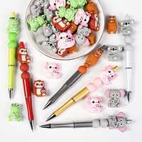 Cuentas de silicona 3D de la serie de animales mamá y bebé, accesorios DIY para bolígrafos y llaveros personalizables