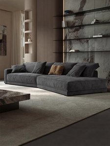 Divano in Tessuto Budapest, Design Minimalista Italiano - Divano Angolare Grande a Forma Irregolare per Soggiorno - Product Image 1