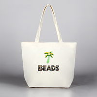 Sacs fourre-tout en toile brodés de perles personnalisables |   Initiales brodées personnalisées avec perles |   Sacs en toile personnalisés de couleur unie