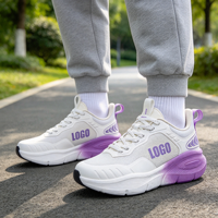 Chaussures de marche unisexes personnalisées avec logo d'usine, légères, en maille souple, à semelle épaisse, à lacets, baskets décontractées pour hommes