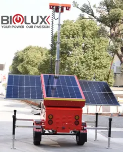 Buiten Simkaarten Systemen Surveillance Biglux Solar Trailer Solar Mobiele Cctv Bewakingscamera Trailer Verwelkomd Zonnestelsel