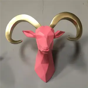 Elegante 3D Wand kunst hängen moderne Einhorn Ziege Elefant Decora zione Parete lebensechte Harz Tierkopf Wandbehang Skulptur