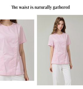 เสื้อสครับแขนสั้นสำหรับผู้หญิงแบบ OEM ODM  ชุดยูนิฟอร์มพยาบาลสำหรับโรงพยาบาล - Product Image 3