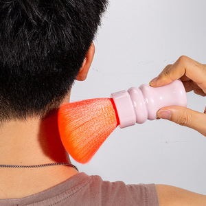 Juego de brochas de maquillaje en forma de abanico, brocha de cerdas suaves para el cuello, para masaje facial, diseño colorido con logotipo, mango personalizable - Product Image 2