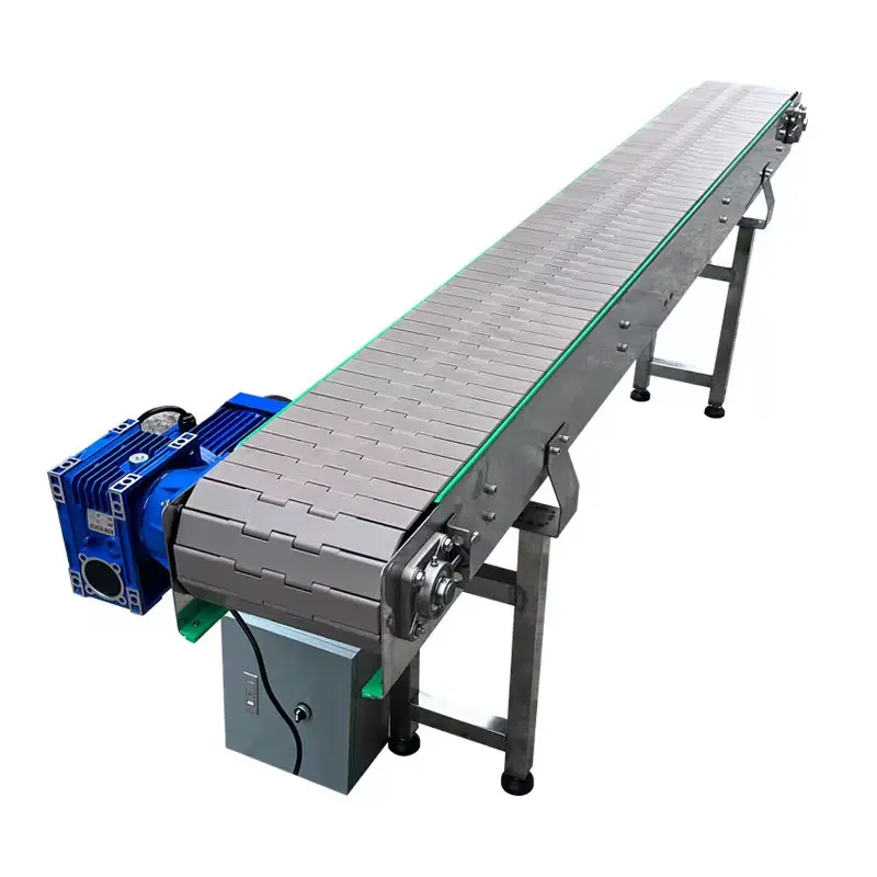 Customized Size Table Top Chain Conveyor Chain Slat Conveyor for Beverage Bottles