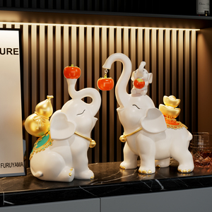 Adorno de Elefante con Forma de Caqui, Decoración de Lujo para Sala de Estar, Mueble de TV, Regalo de Inauguración de Casa - Product Image 1