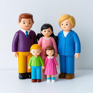 Set di Personaggi per Casa delle Bambole, Famiglia Dolce, <span class=keywords><strong>Action</strong></span> Figure, Personaggi di Famiglia e Amici - Product Image 4