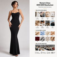 Robe longue moulante élégante noire à col halter, sans manches, personnalisée, de haute qualité, pour femme, collection Printemps 2026
