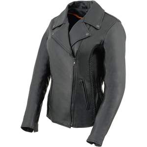 Chaqueta de carreras estilo MC de motocicleta de cuero Premium clásica para mujer 2025 - Product Image 6