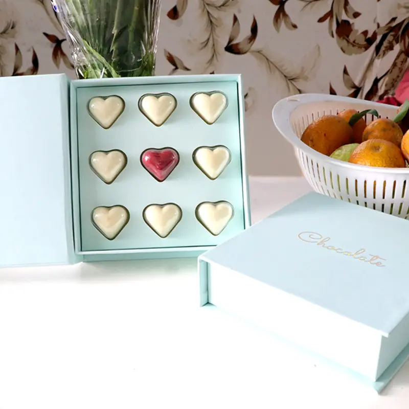 Caja de Chocolate en forma de corazón para el Día de San Valentín, caja de regalo de 9 piezas, caja de Chocolate con <span class=keywords><strong>cielo</strong></span> estrellado