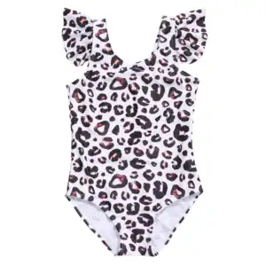 New Girls Kids costume da bagno Bikini senza maniche di un pezzo costumi da bagno stampati personalizzati per bambini costumi da bagno economici al Neon per bambini