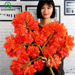 فروع حمراء صناعية ، شجيرات أوراق الخريف ، جذع حرير لمطبخ المنزل ، طاولة عيد الشكر ، ديكور المهرجان - Product Image 5