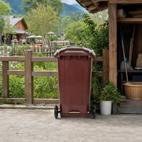 Conteneur à déchets stable 360L, grande capacité de charge, roues robustes pour les expositions, les congrès, les événements, les lieux de réception et les services d'élimination des déchets