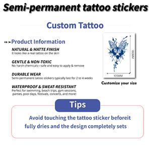 Custom Tattoo Sticker Genipi <strong>Jagua</strong> Long Lasting Semi-Permanent Waterproof and Safe Non-Toxic Finger Temporary Tattoo - Product Image 2