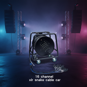 สายเคเบิล XLR ชุบทอง 16 24 ช่อง พร้อมปลอกหุ้ม PVC และฉนวนป้องกันแบบถัก 50 ฟุต สำหรับใช้กับไมโครโฟนบนเวที/สตูดิโอ - Product Image 2