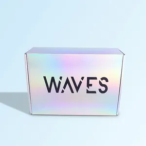 Eco friendly custom color holographic mailing shipping boxes for skin care jewelry