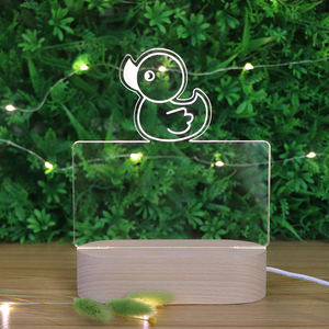 Popular Australian Style <strong>Duck</strong> 3D Night <strong>Light</strong> , Oval Wood Base Led Table Lamp With Blank Acrylic for DIY - Product Image 4