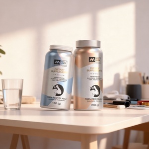 Bouteille et pot en aluminium personnalisables, idéaux pour l'emballage de compléments alimentaires pour animaux de compagnie avec votre logo et votre design - Product Image 4