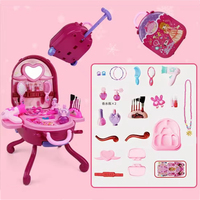 Éducation jouet fille faveur cadeaux préscolaire semblant jouer beauté commode valise cosmétique boîte maquillage ensemble
