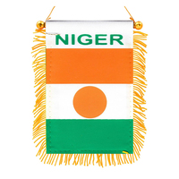 Vente en gros de nouveaux mini drapeaux de voiture nigérians à suspendre à la fenêtre, petite bannière pour la décoration du rétroviseur