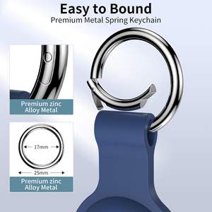 Funda de silicona para Apple <span class=keywords><strong>AirTag</strong></span> <span class=keywords><strong>con</strong></span> soporte para llavero, diseño antipérdida, a prueba de golpes y agua - Product Image 3