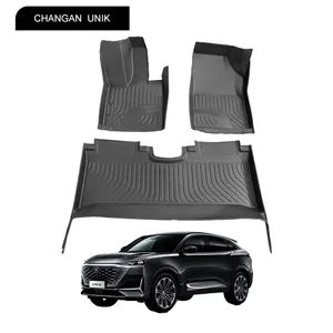 Desain terbaru khusus mobil saja Tpe kulit karpet keset lantai mobil untuk Changan hitam