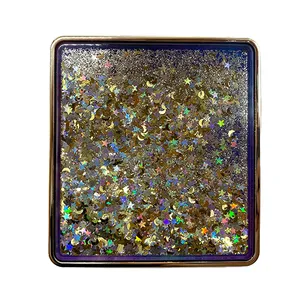Capa de areia compacta com glitter dourado, barato, dupla face, quadrado, roxo, colorido, para viagem, espelho, maquiagem, 2022, venda imperdível