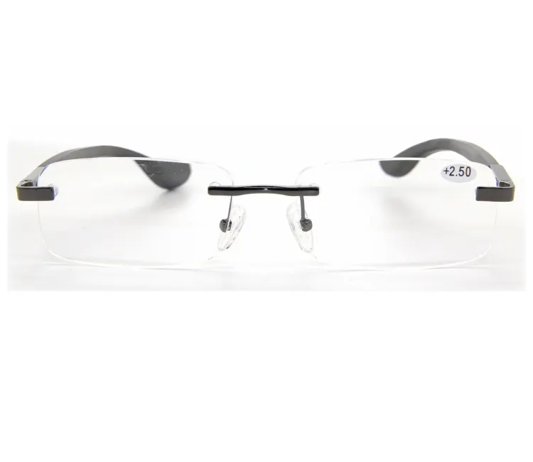 High Quality Bamboo Reading Glasses Rimless Reader Eyeglasses Magnifying