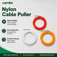 Ruban de tirage de câble en nylon blanc 3MM 4MM avec embouts en laiton massif, outil de tirage de fil durable pour électriciens