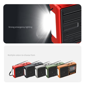 Multi Band FM AM SW Radio Portable Factory BT Speaker with <b>Flashlight</b> 1000mAh <b>Rechargeable</b> Automatic Elderly Outdoor Radio - Product Image 3