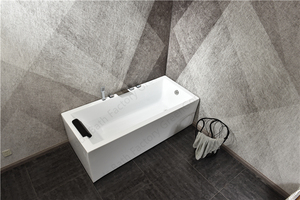 Bañera independiente de acrílico blanco para familia y una persona, <span class=keywords><strong>Simple</strong></span>, 59 pulgadas - Product Image 2