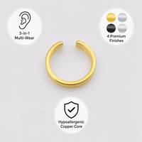 En gros, Bijoux de corps réglables en cuivre, acier, or, argent, noir, blanc, style manchette ouverte, pour oreilles, nez et lèvres, OEM, personnalisés, en gros