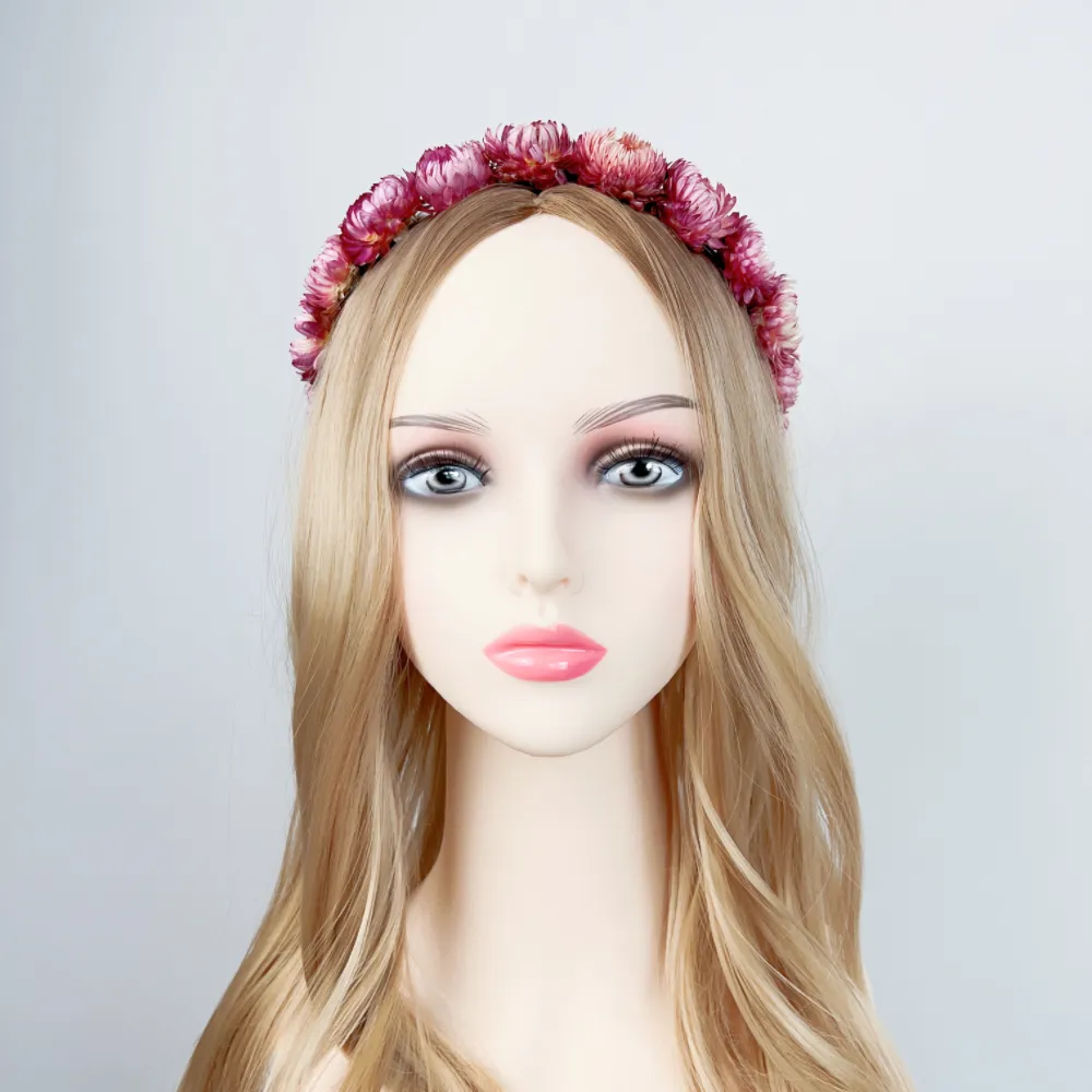 hot selling products 2023 natural dried flowers tiaras bride crown wedding accessories baby headbands accessories women