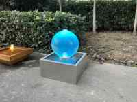 Fontaine sphérique en acrylique de 16 pouces, sphère d'eau, pré-percée, 40 cm, fontaine sphérique transparente pour jardin, maison, cour