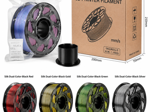 Filamento PLA Bicolor de Seda para Impresoras 3D FDM - Acabado de Seda en Degradado de Dos Tonos Negro Rojo Dorado Azul para Bambu Lab Creality - Product Image 4