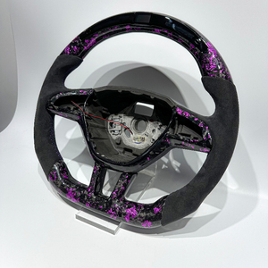 Nuevo Estilo para <span class=keywords><strong>Skoda</strong></span> <span class=keywords><strong>Octavia</strong></span> RS Scout Kodiaq Fabia Superb Scala Rapid con Volante de Fibra de Carbono Forjado Púrpura con LED RPM - Product Image 4