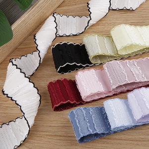 Bricolage fait à la main pince à cheveux à chevrons motif <span class=keywords><strong>de</strong></span> vague ruban Polyester coton bord tissu pour vêtements chapeaux chaussures sangle - Product Image 2