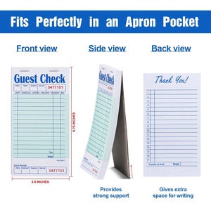 Carnet de reçus sans carbone NCR pour restaurant, carnet de factures - Product Image 2