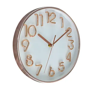 Cheap Modern Round Silent 3D Digital Wall Clock For Living Room Home Decoration