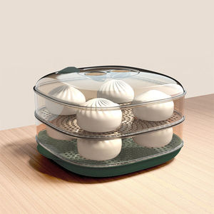 Microwave Steamer Food Grade Transparent 3 Tier With Lid For Steamed Buns And Vegetables Household Reheating Appliance - Product Image 3