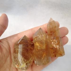 Venta al por Mayor de Cristal de Cuarzo Natural, Cuarzo Rutilado Dorado, Puntas Individuales, Varitas, Piedras Preciosas de Cuarzo Rutilado Dorado en Bruto - Product Image 5