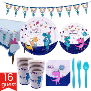 Precioso Kit de Fiesta Temática de Dinosaurios Azules y Rosas para Cumpleaños de Bebé - Product Image 5