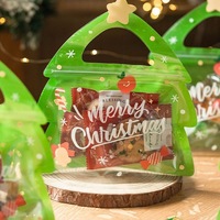 Sac cadeau de Noël pour bonbons chocolat Cookie Nougat Biscuit emballage arbre cadeau Santa fermeture éclair sac d'emballage Transparent