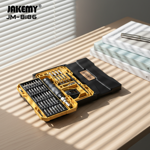 Kit d'outils de réparation mobile professionnel JM-8186A, 83 pièces, jeu de <span class=keywords><strong>tournevis</strong></span> multi-embouts, Pentalobe, Torx, chrome, plastique, pointe magnétique - Product Image 1