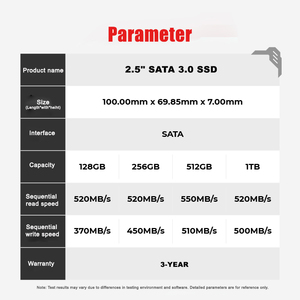 Ổ cứng thể rắn SSD SATA <span class=keywords><strong>2</strong></span>.5 inch 120GB 128GB 240GB 256GB 512GB cho máy tính - Product Image 5