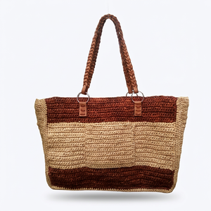 Bolso de mano bohemio de rafia con decoración de pompones, dos asas, ecológico, tamaño maxi, bolso informal para mujer, uso diario - Product Image 3