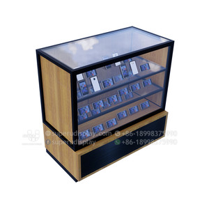 Glass Display Cabinet Phone Display Cabinet Supplier High Transparent 3D Drawing Glass Display Counter Mobile Phone Store Furniture Cell Phone Display Counter Modern Display Cabinet