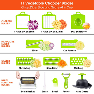 Accessoires de <span class=keywords><strong>cuisine</strong></span> : <span class=keywords><strong>Mandoline</strong></span> manuelle 16-en-1 pour pommes de terre, coupe-oignon, hachoir à légumes multifonctionnel, trancheuse à légumes - Product Image 3